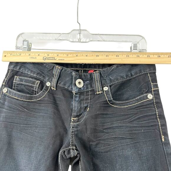 Guess Jeans Womens Size 27 Black Bootcut Denim Mid Rise Stretch Flare - Picture 5 of 8